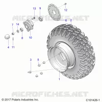 ROUES, FRONT TIRE AND BRAKE DISK