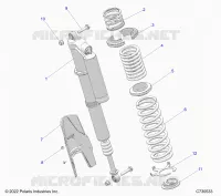 SUSPENSION, REAR SUPPORT AMORTISSEUR , STANDARD/PREMIUM