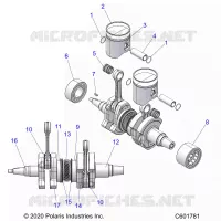 ENGINE, PISTON AND VILEBREQUIN