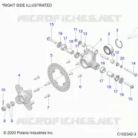 SUSPENSION ARRIERE HUB, CARRIER AND BRAKE DISC