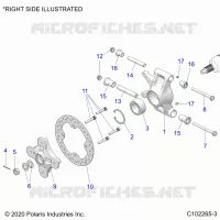 SUSPENSION ARRIERE HUBS, CARRIER AND BRAKE DISC