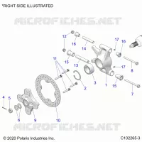 SUSPENSION ARRIERE HUBS, CARRIER AND BRAKE DISC
