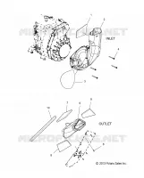 MOTEUR, AIR INLET and OUTLET DUCTS