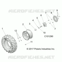 ROUES, FRONT TIRE AND BRAKE DISC