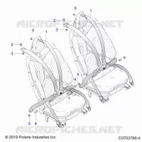 SIEGE BELT MOUNTING, REAR, 6 POINT