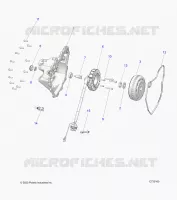 ENGINE, STATOR COVER AND FLYROUE