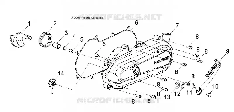 MOTEUR, COUVERCLE D'EMBRAYAGE and KICK START
