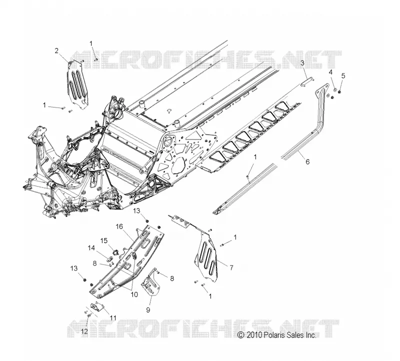 CHASSIS, PROTECTION D'EMBRAYAGE AND REPOSE PIEDS