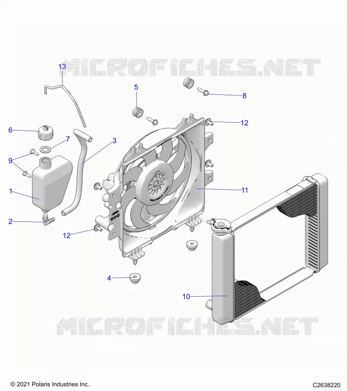 ENGINE, SYSTÃˆME DE REFROIDISSEMENT, RADIATOR, FAN & OVERFLOW BOTTLE