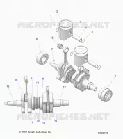 ENGINE, PISTON AND VILEBREQUIN