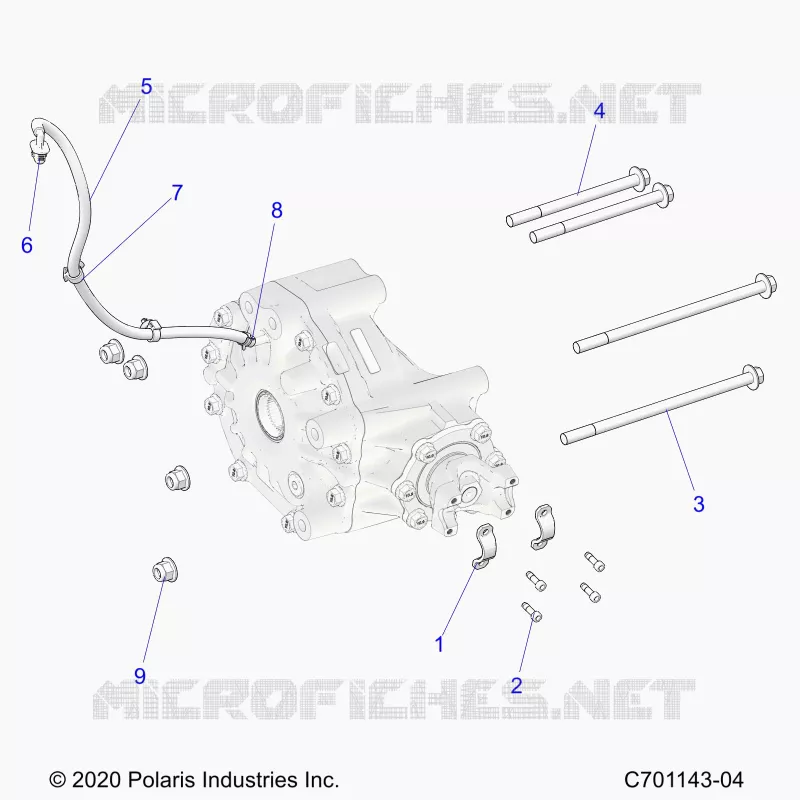 SYSTÃˆME DE TRANSMISSION, GEARCASE, REAR, MOUNTING