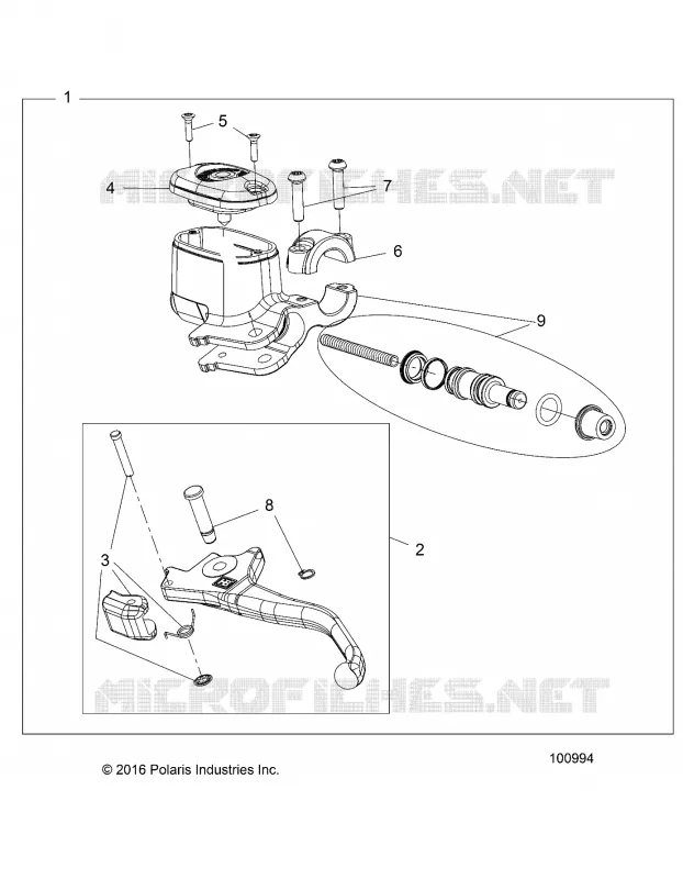 FREIN AVANT BRAKE LEVER AND MASTER CYLINDER