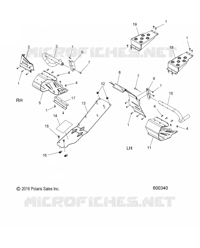 CHASSIS, PROTECTION D'EMBRAYAGE AND FOOTRESTS