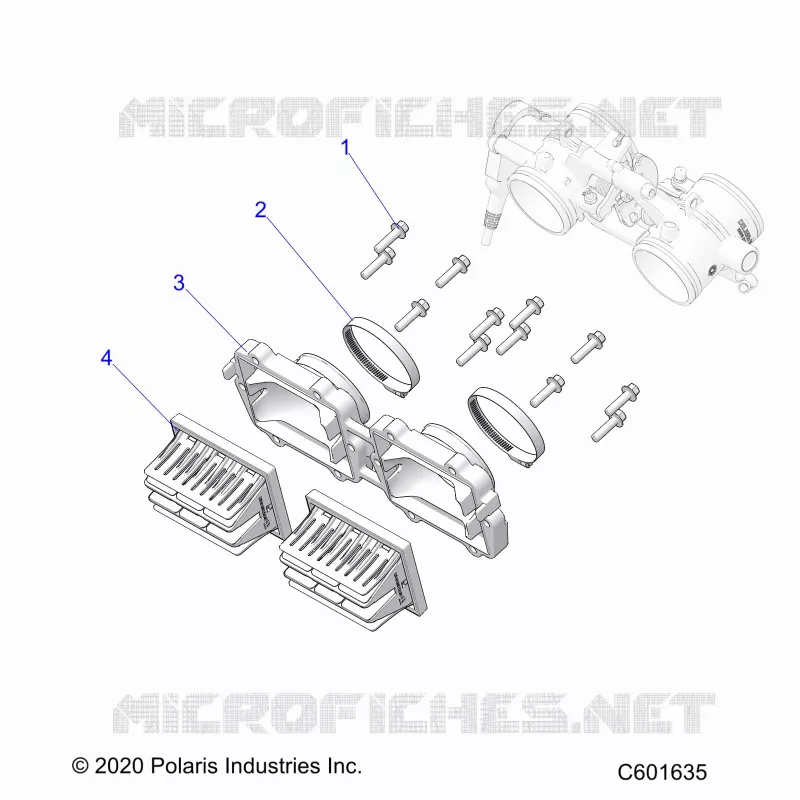 ENGINE, REED VALVE AND CORPS DE PAPILON ADAPTOR