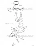 ENGINE, VILEBREQUIN AND PISTON