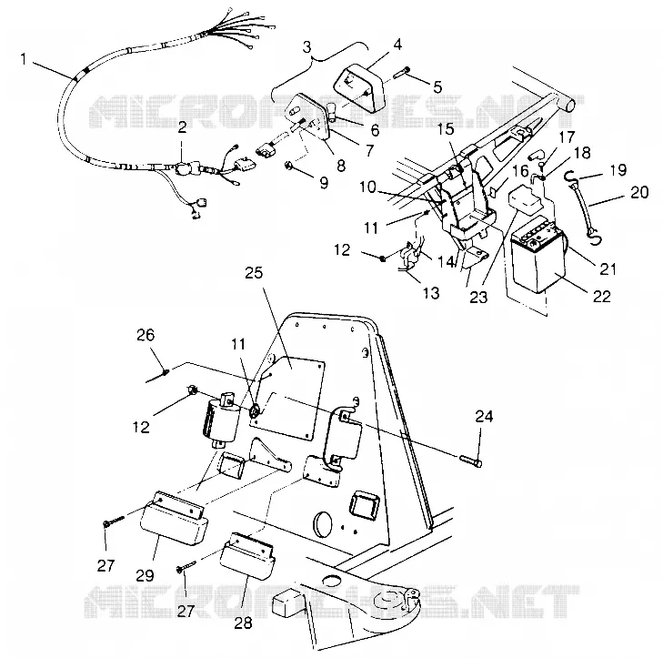 ELECTRICITE/FEU ARRIERE ASSEMBLY XPLORER 300 W969130 (4935903590C008)
