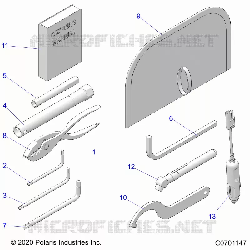 REFERENCE, MANUEL DU PROPRIETAIRE AND TOOL KIT