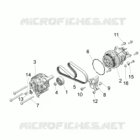 ENGINE, ALTERNATEUR AND COMPRESSOR