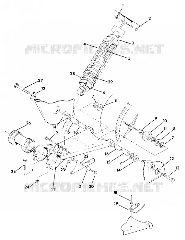 SWING ARM WELDMENT AND AMORTISSEUR ARRIERE ASSEMBLY (4918411841021A)