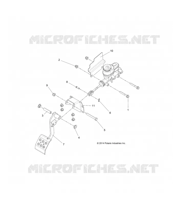 BRAKES, PEDAL AND MAITRE CYLINDRE MOUNTING
