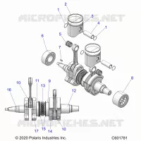 ENGINE, PISTON AND VILEBREQUIN