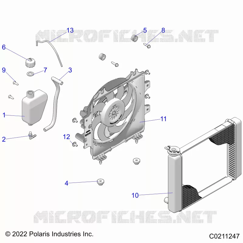 ENGINE, SYSTÃˆME DE REFROIDISSEMENT, RADIATOR, FAN & OVERFLOW BOTTLE