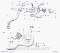 MOTEUR, COOLANT PUMP AND THERMOSTAT