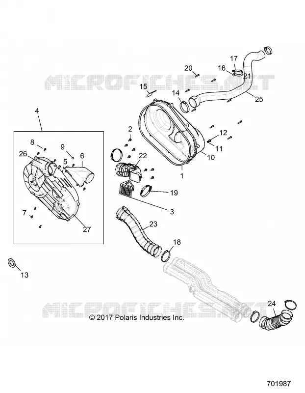 DRIVE TRAIN, COUVERCLE D'EMBRAYAGE AND DUCTING
