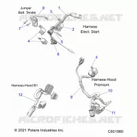 ELECTRICITE, WIRE HARNESS, HOOD, ELEC. START