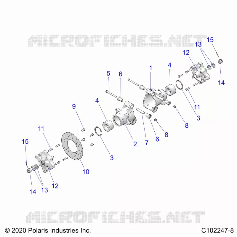 SUSPENSION ARRIERE HUBS, CARRIER AND BRAKE DISC