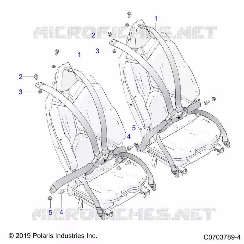 SIEGE BELT MOUNTING, REAR