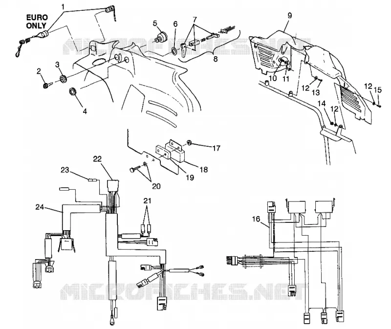 CONSOLE ET FAISCEAU ELECTRIQUE STORM 0975782, STORM S.E. H975782, EUROPEAN STORM (4937823782A010)