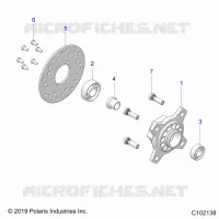 ROUES, FRONT HUB AND BRAKE DISK