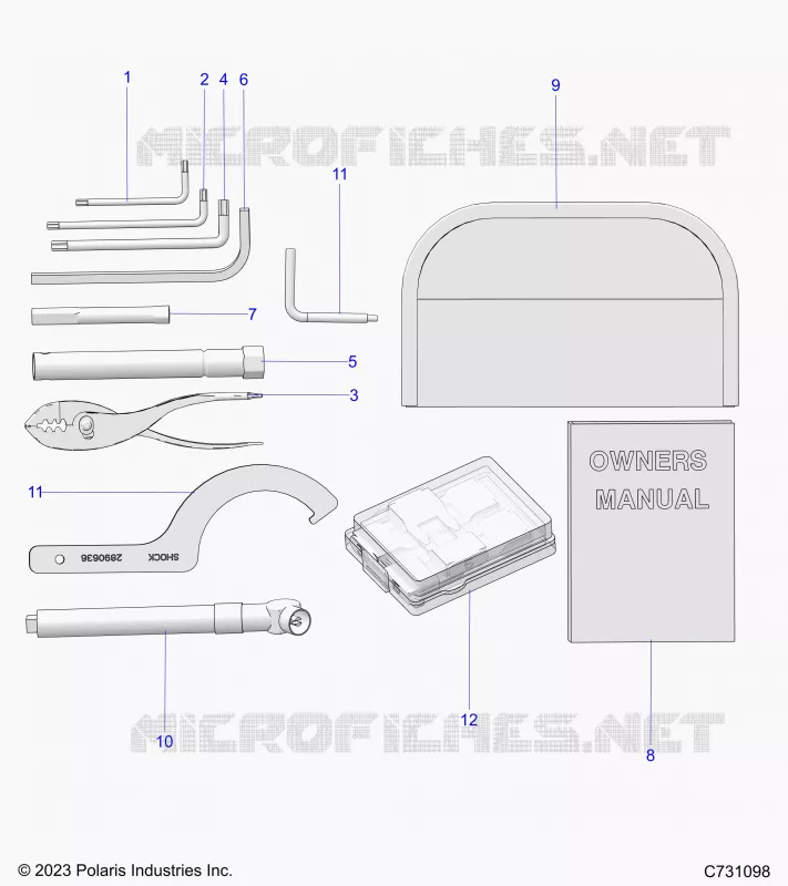 REFERENCE, MANUEL DU PROPRIETAIRE AND TOOL KIT