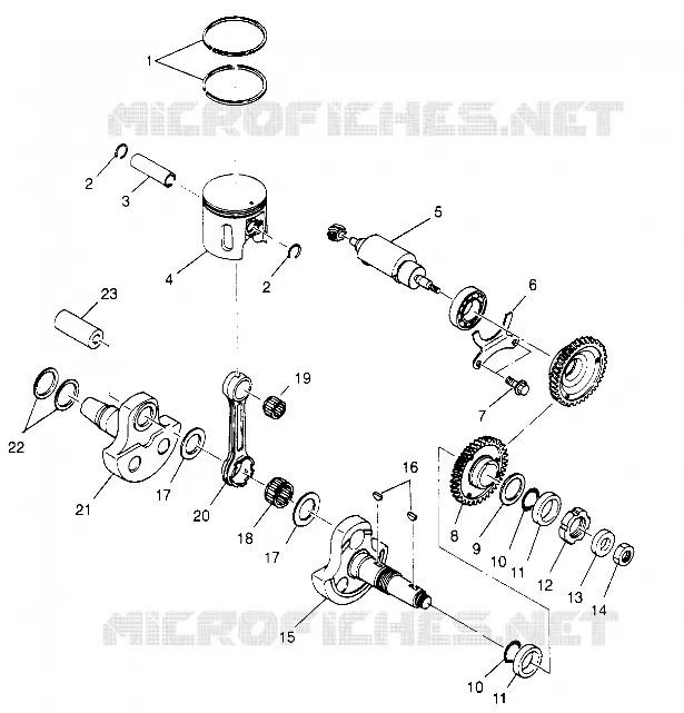 PISTON ET VILEBREQUIN 6X6 400L, U.S. W958740, SWEDISH S958740 AND NORWEGIAN (4930273027D011)