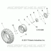 ROUES, FRONT TIRE AND BRAKE DISC