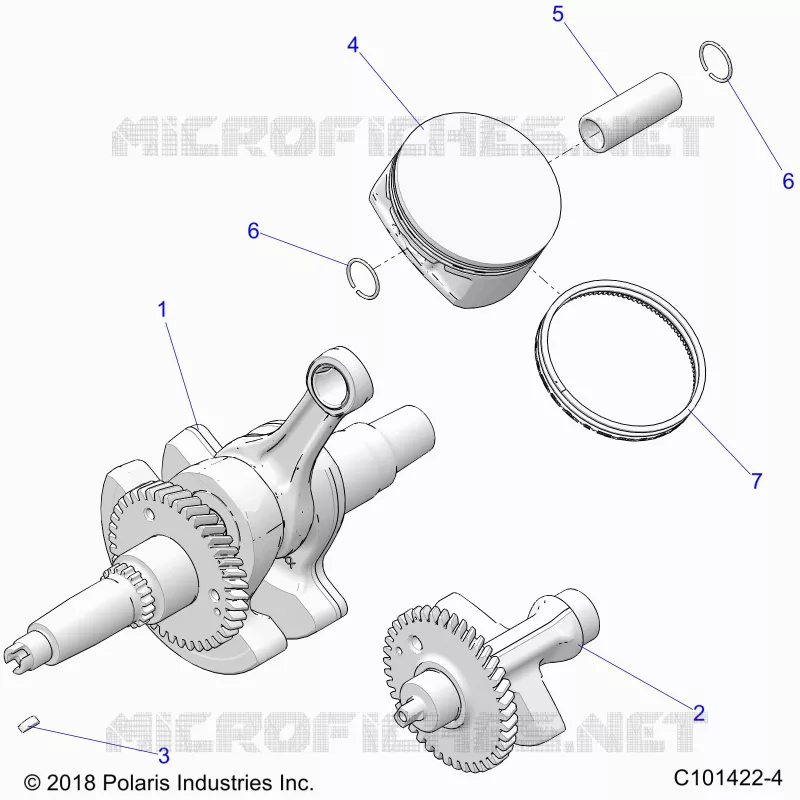 ENGINE, VILEBREQUIN, PISTON AND BALANCE SHAFT